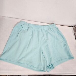 Adidas Originals ESS Shorts Semi Flash Aqua Women XL Athileisure pastel lounge